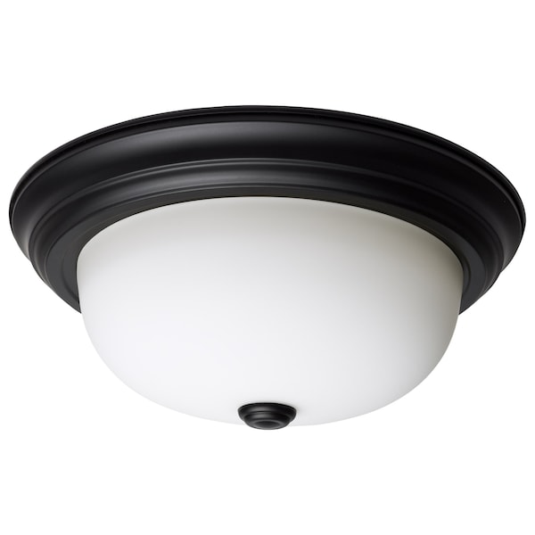 Nuvo 2-Light 13-Inch Flush Mount, Matte Black Finish Opal Glass 60/128 - main